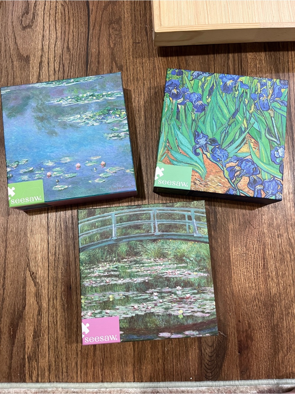 Seesaw Art Puzzle Trio - Monet & Van Gogh Inspired Floral Canvases